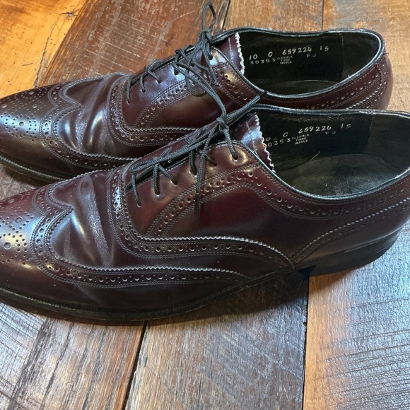 Florsheim Lexington Burgundy Leather Wingtip Oxford Dress Shoes Men’s Size 10C main image 9